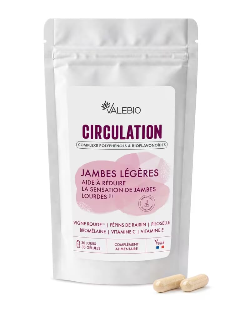 Circulation Valebio — gélules veinotoniques pour jambes lourdes et retour veineux