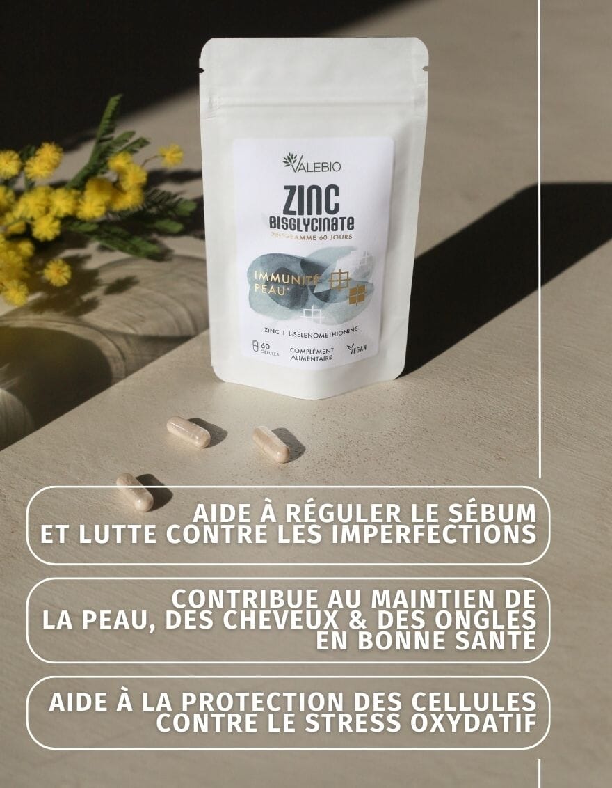 pack acne zinc cycle menstruel femme Valebio