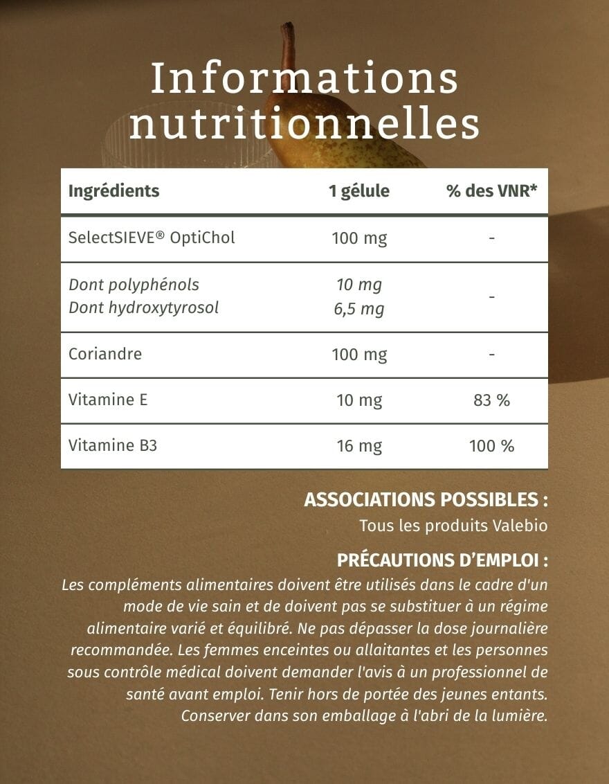ingrédients complément cholestérol Valebio