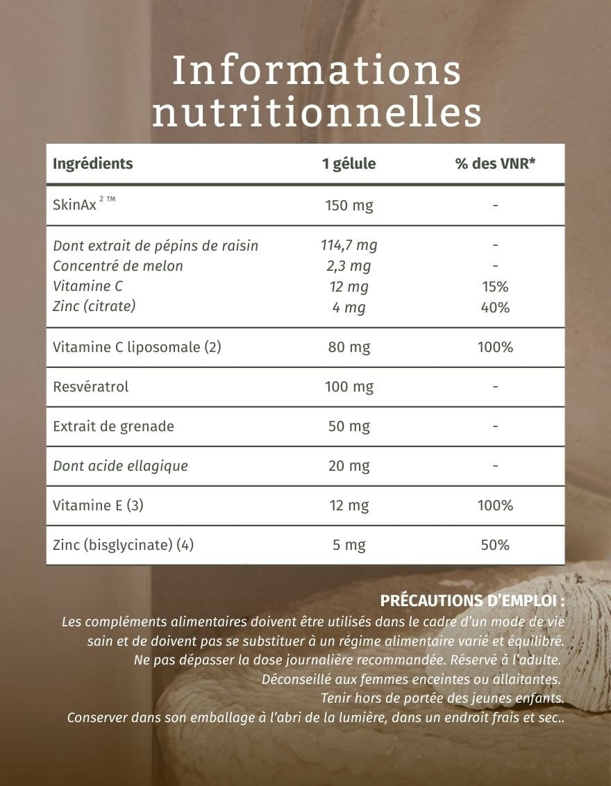 Complément antioxydant Valebio composition
